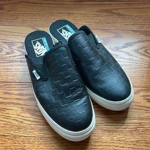 NWOT Black Van Slip-on shoes, size: 9.5 womens